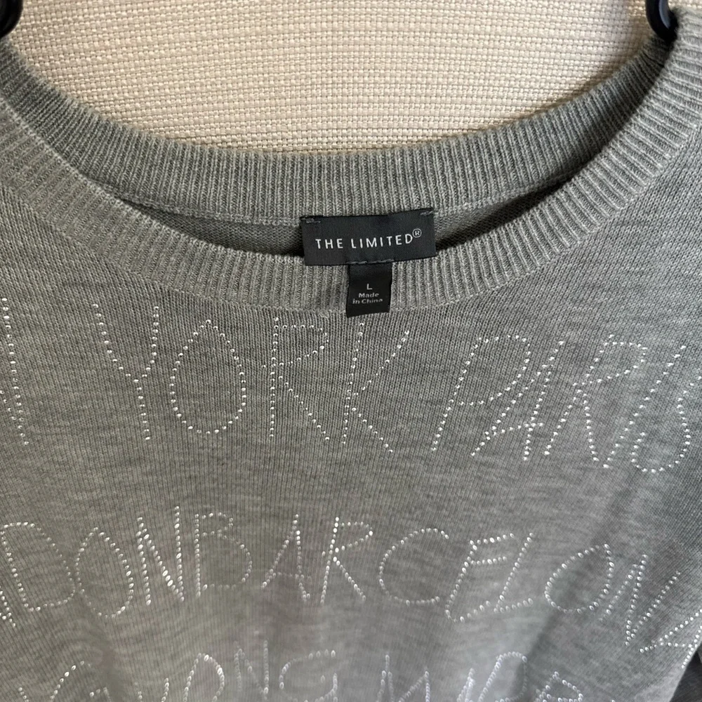 The Limited Gray Embroidered Sweater - Picture 2 of 3